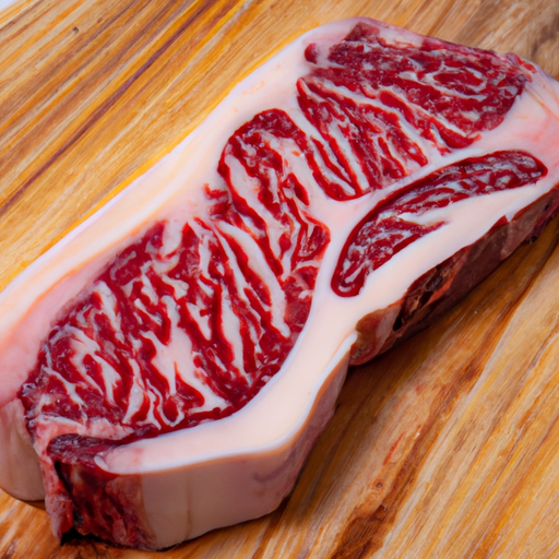 A juicy ribeye steak showcasing its marbling and tenderness